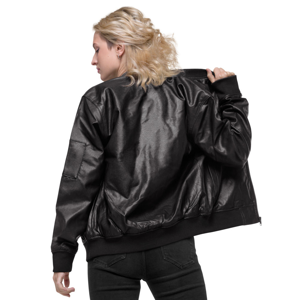 The/Theys Leather Bomber Jacket
