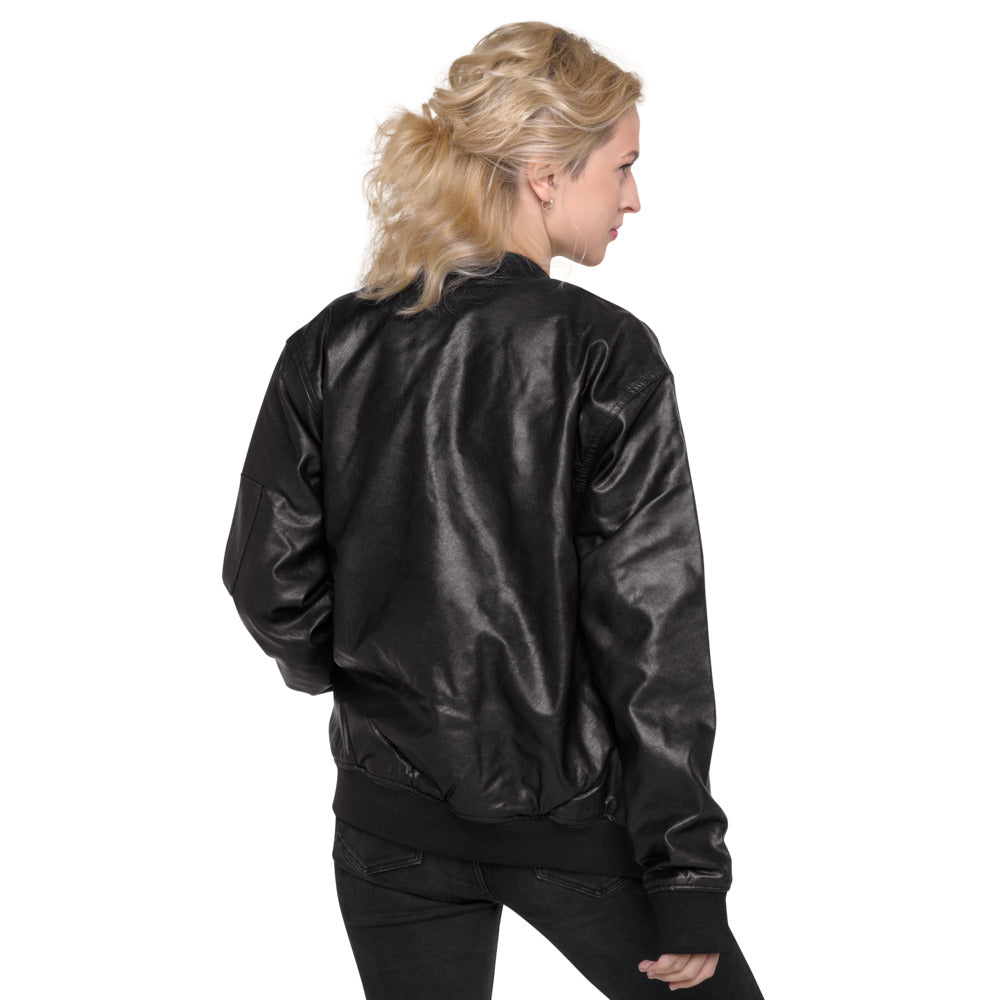 The/Theys Leather Bomber Jacket