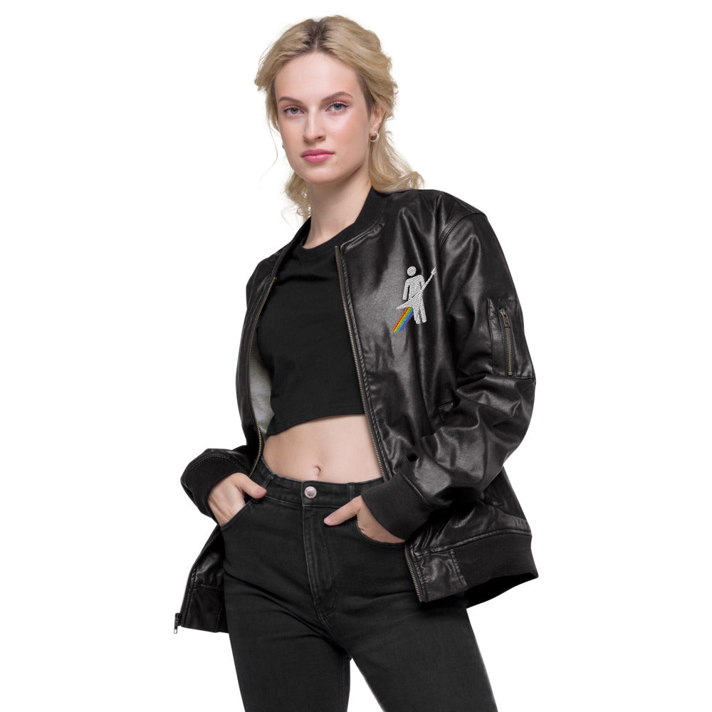 The/Theys Leather Bomber Jacket